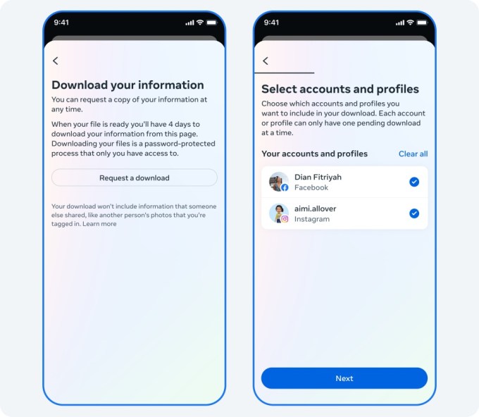 Meta is consolidating menu for users to download their information on Facebook and Instagram