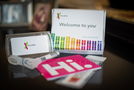 A 23andMe Ancestry + Traits Service DNA kit arranged in Dobbs Ferry, New York, U.S., on on Sunday, Jan. 31, 2021. Consumer DNA-testing company 23andMe Inc. is in talks to go public through a roughly $4 billion deal with VG Acquisition Corp., a special purpose acquisition company founded by billionaire Richard Branson, according to people familiar with the matter. Photographer: Tiffany Hagler-Geard/Bloomberg via Getty Images