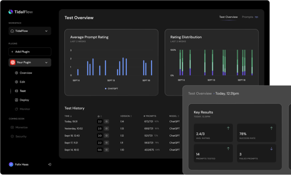 Tidalflow dashboard