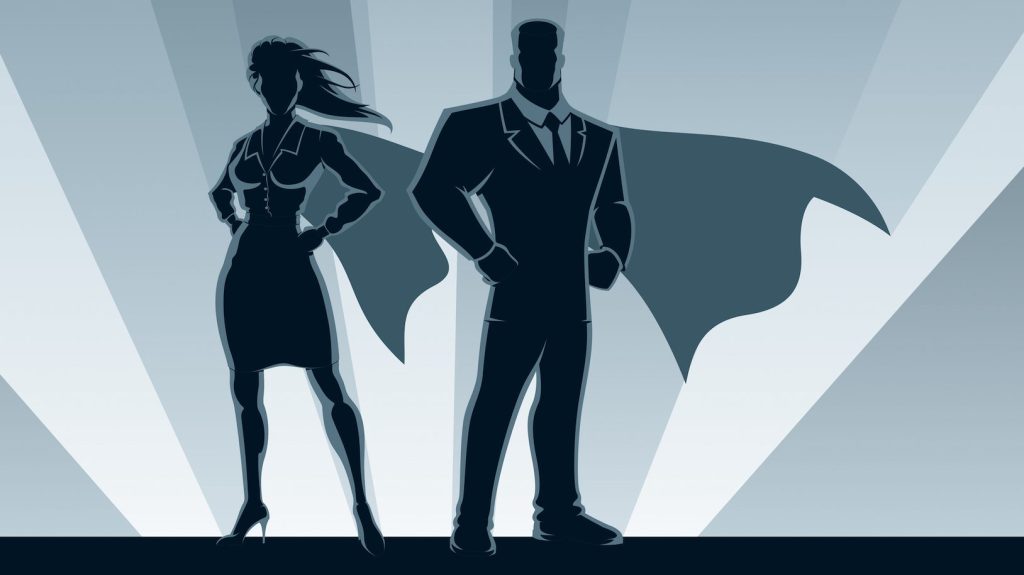Superhero business people