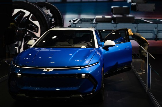 The Chevrolet Equinox electric SUV in blue