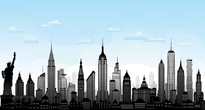 New York City skyline.