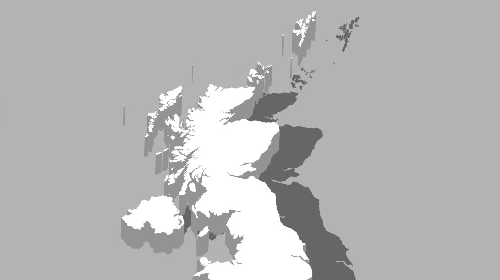 Isometric map of UK