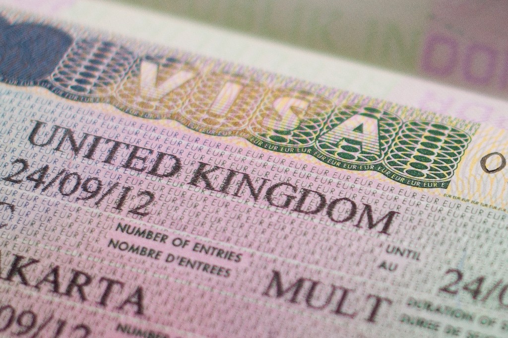 United Kingdom visa in passport