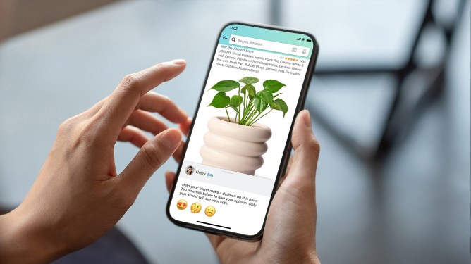 shopping at Amazon on a smartphone