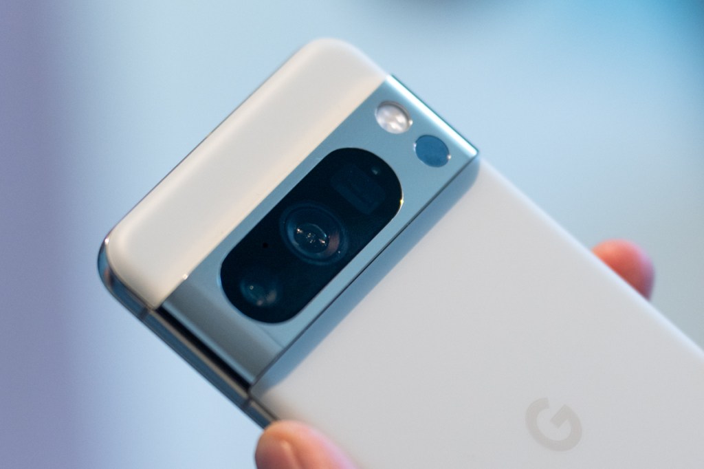 Google Pixel 8 Pro camera array on the back of the smartphone