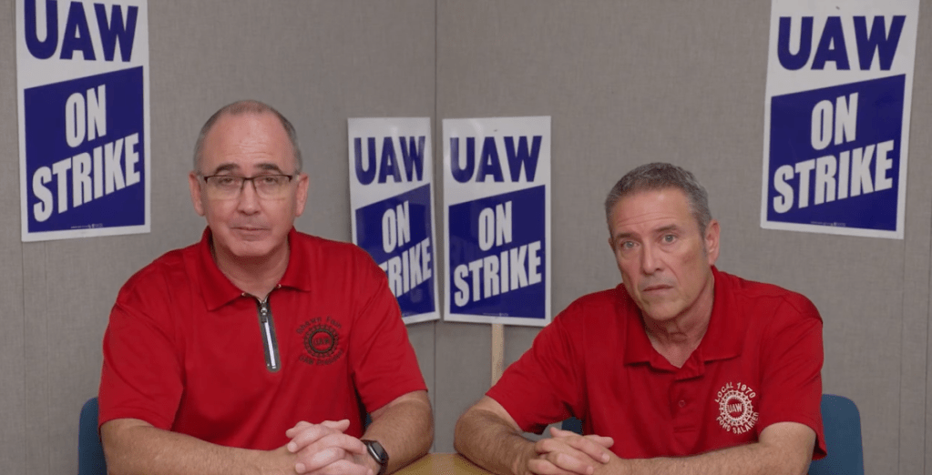 Shawn Fain and Chuck Browning UAW