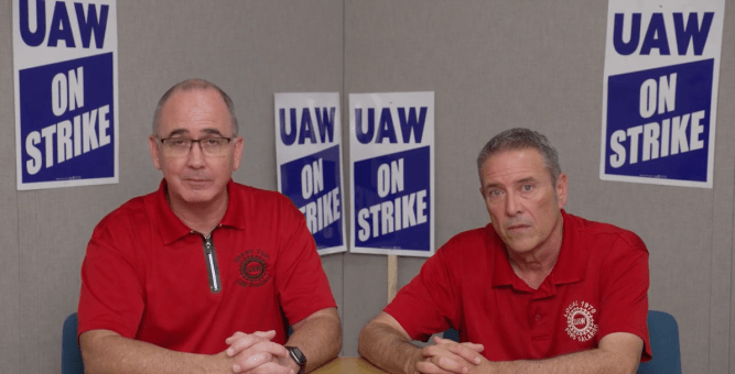 Shawn Fain and Chuck Browning UAW