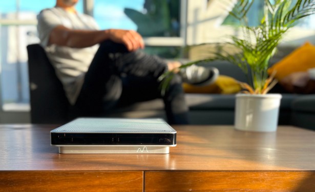 Emerge’s tactile ultrasound device on a coffee table