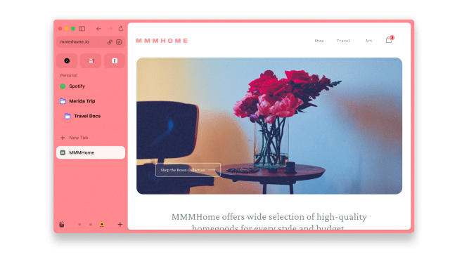 arc browser home
