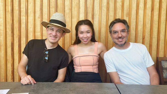 Charm COO JZ Zhang flanked by co-founders Christian Rocha (left) and Toby Padilla (right)