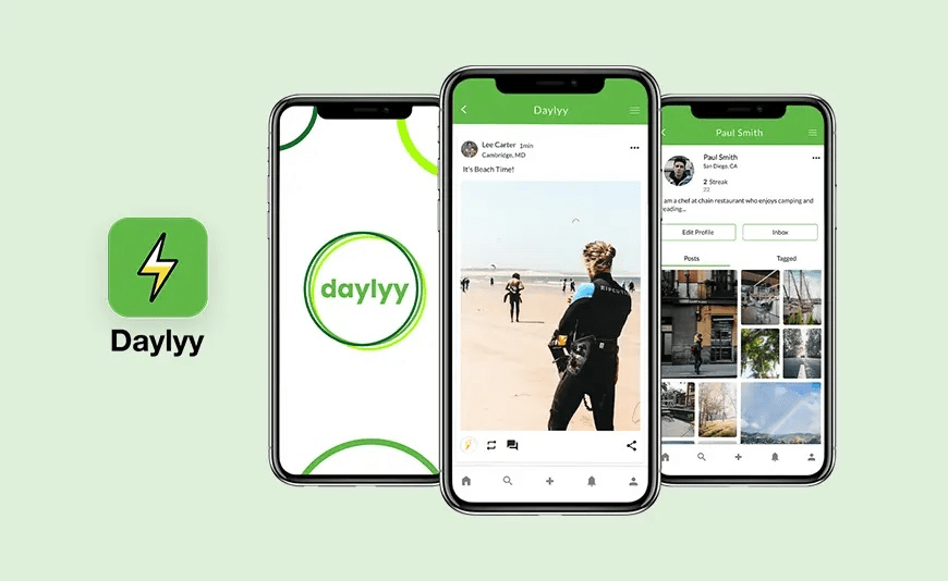 Daylyy app on smartphone screens