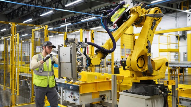 Amazon Robotics in use in a light-industrial setting