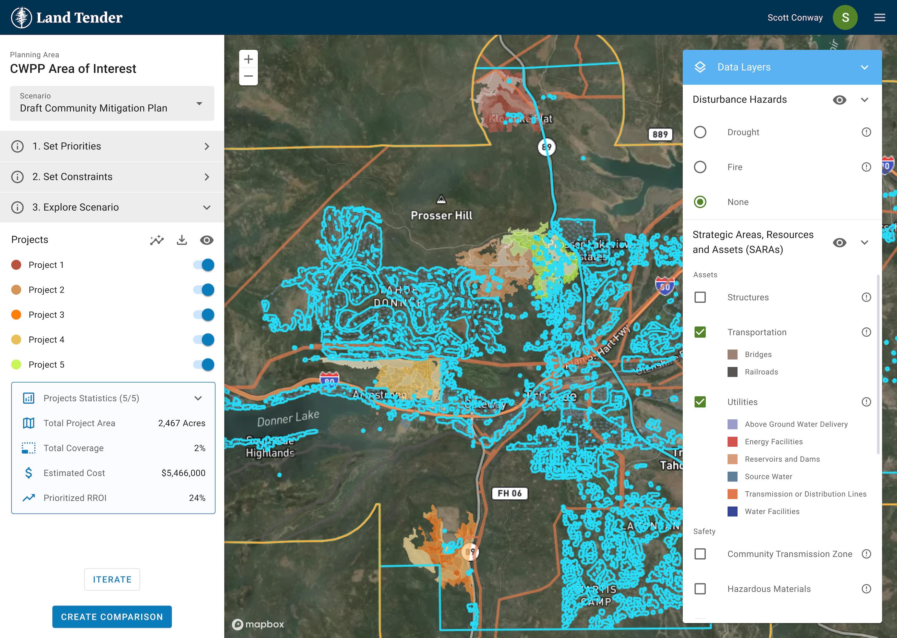 Screenshot of Vibrant Planet Land Tender software