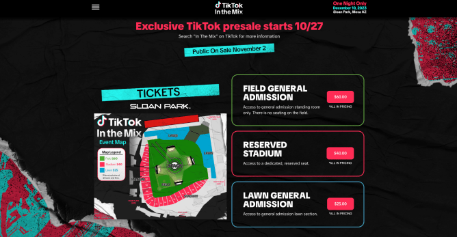 TikTok music live event