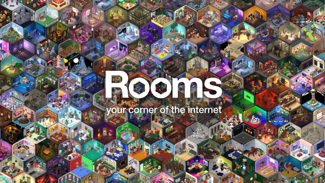 Rooms logo over splash screen