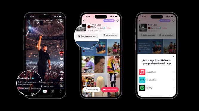 TikTok add to music app