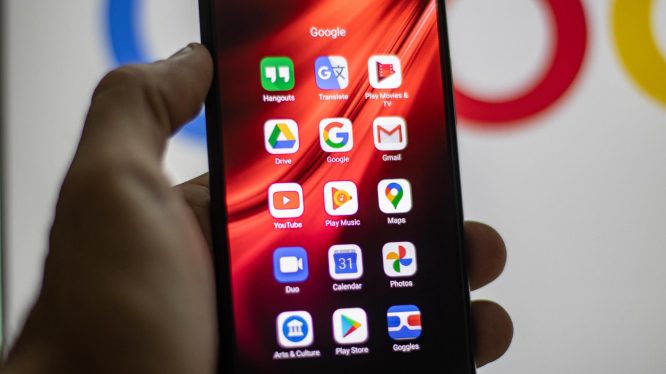 Google apps on a smartphone