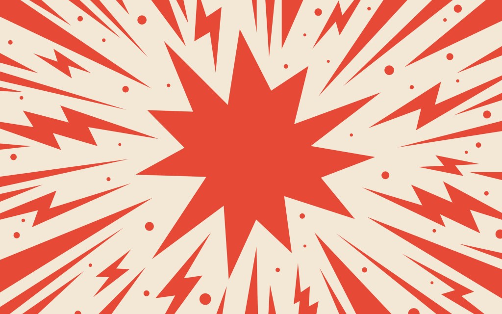 Blast zap lightning bolt explosion excitement abstract background design.
