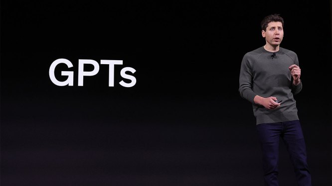 OpenAI CEO Sam Altman speaks during the OpenAI DevDay event on November 06, 2023 in San Francisco.