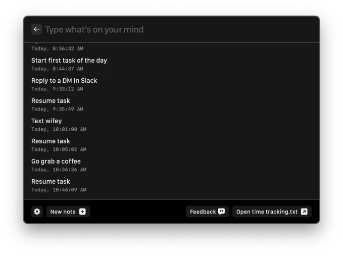 Type app