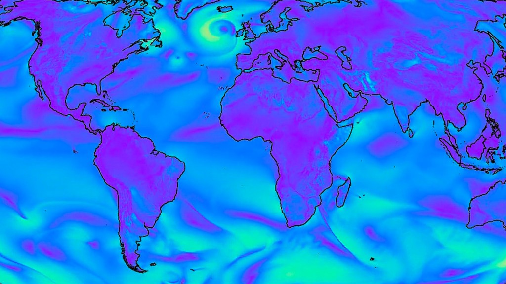 World map; blue