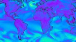 World map; blue