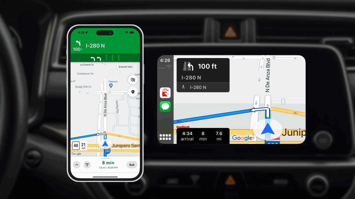 An image of DoorDash's Dasher app on a car's infortainment system