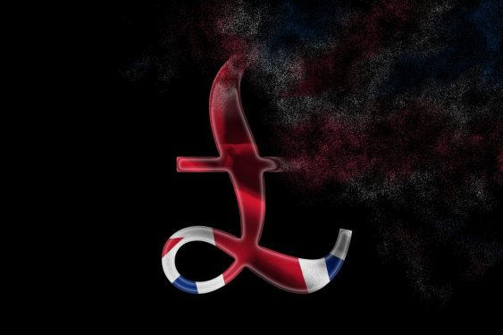 Vanishing British Pound Sign with the British Flag(United Kingdom)