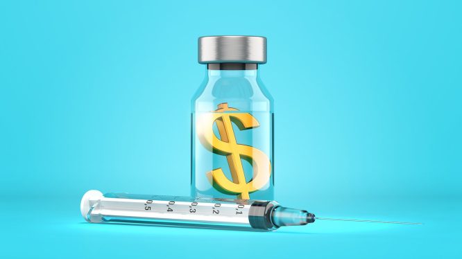 Medicine and money: Concept illustration