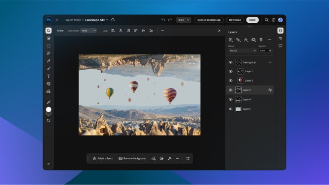 Photoshop screen display