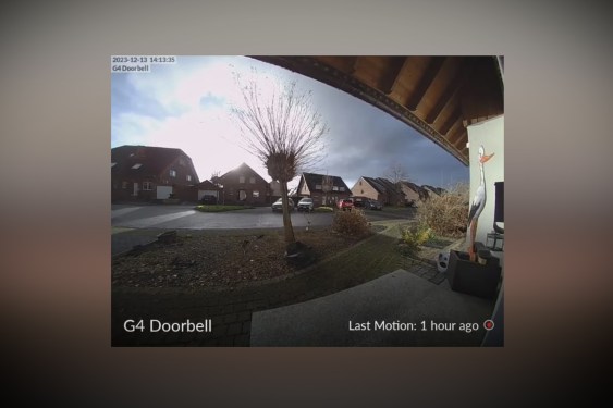 a screenshot showing a push notification featuring a video of a Ubiquiti camera, but which doesn't belong to the user