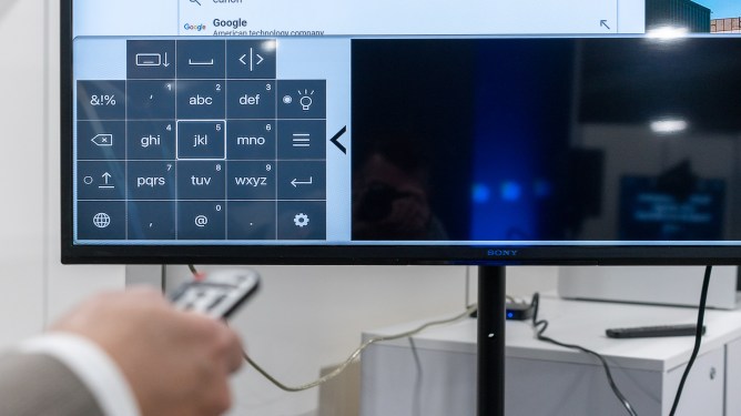 The company's founder demos Direction 9, a T9-like input system for televisions