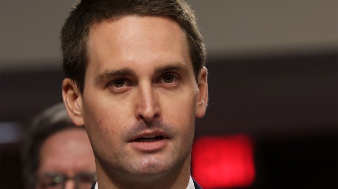 WASHINGTON, DC - JANUARY 31: Evan Spiegel, CEO of Snap, testifies before the Senate Judiciary Committee at the Dirksen Senate Office Building on January 31, 2024 in Washington, DC. The committee heard testimony from the heads of the largest tech firms on the dangers of child sexual exploitation on social media. (Photo by Alex Wong/Getty Images)