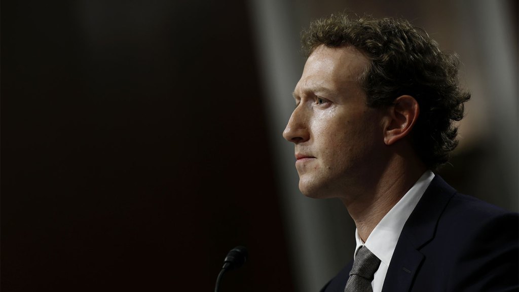 WASHINGTON, DC - JANUARY 31: Mark Zuckerberg, CEO of Meta testifies before the Senate Judiciary Committee at the Dirksen Senate Office Building on January 31, 2024 in Washington, DC. The committee heard testimony from the heads of the largest tech firms on the dangers of child sexual exploitation on social media. (Photo by Anna Moneymaker/Getty Images)
