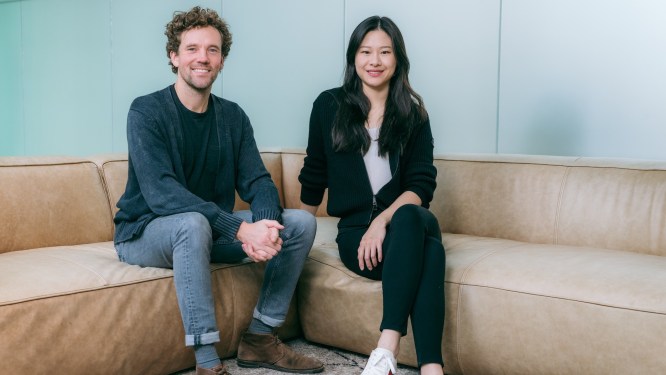 Pier co-founders Alex Hegevall Clarke and Jessica Zhang