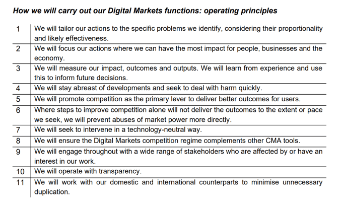 CMA 11 principles for DMU