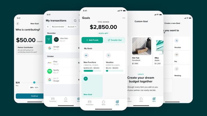 Tandem, modern couples, fintech app