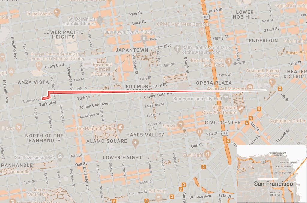 a geofence warrant that spans from Fortuna Avenue to Leavenworth Street in San Francisco