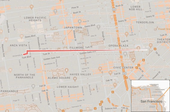 a geofence warrant that spans from Fortuna Avenue to Leavenworth Street in San Francisco