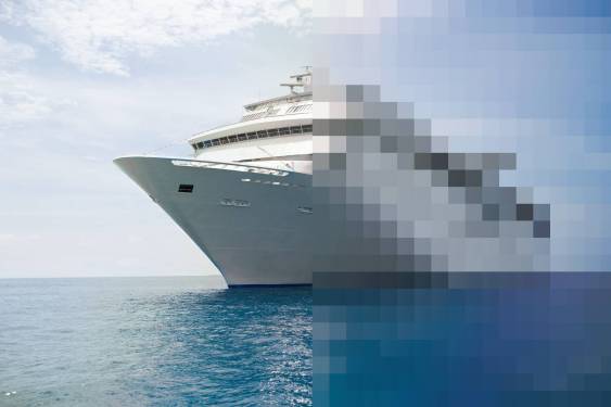 pixilated cruise ship