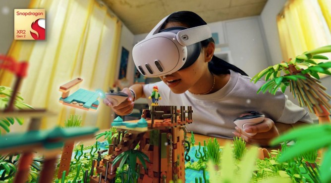 child wearing VR headset