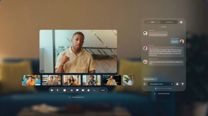 Zoom's app for Vision Pro