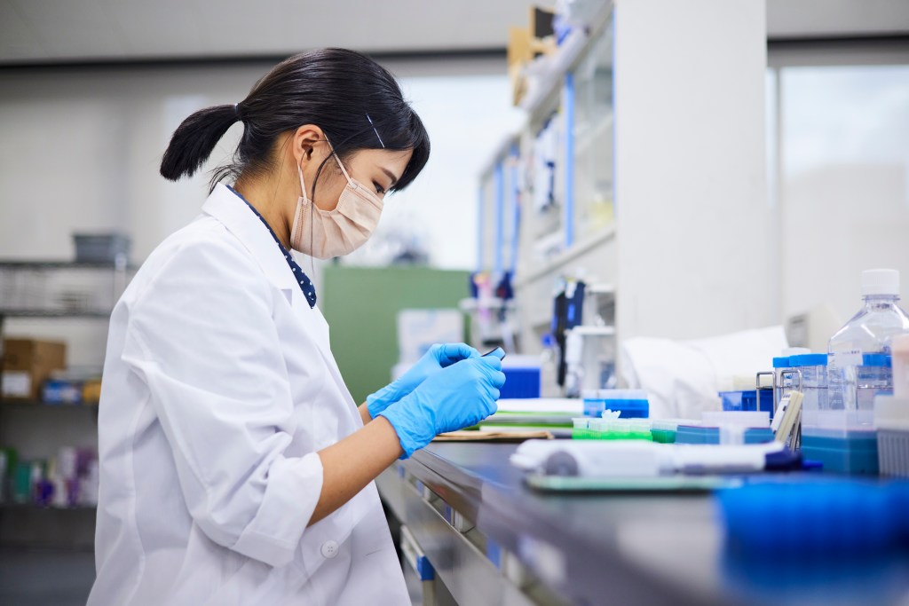 Woman researching and developing health care products