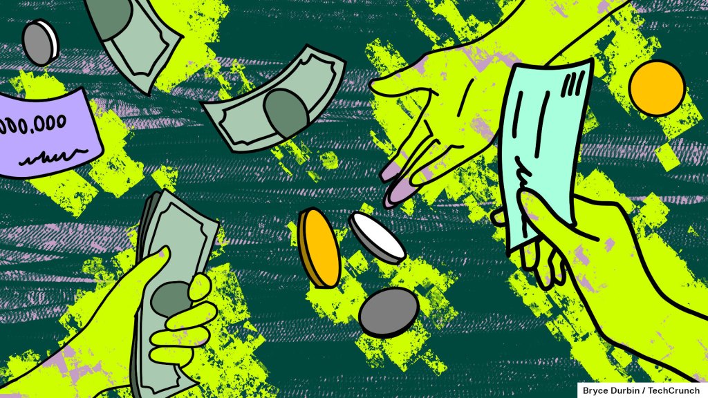 An abstract illustration showing hands donating funds to demonstrate crowdfunding