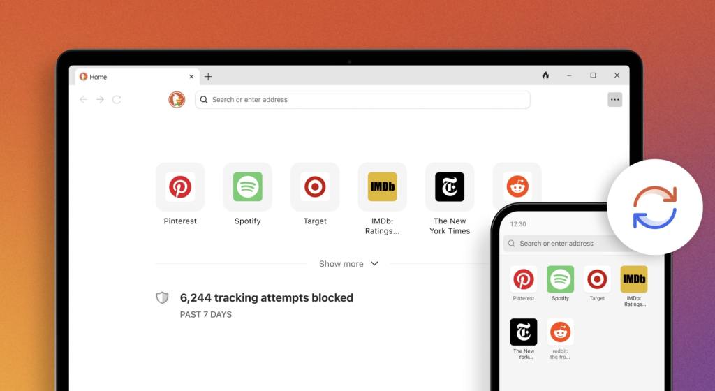 DuckDuckGo's new password syncing feature on a laptop and phone