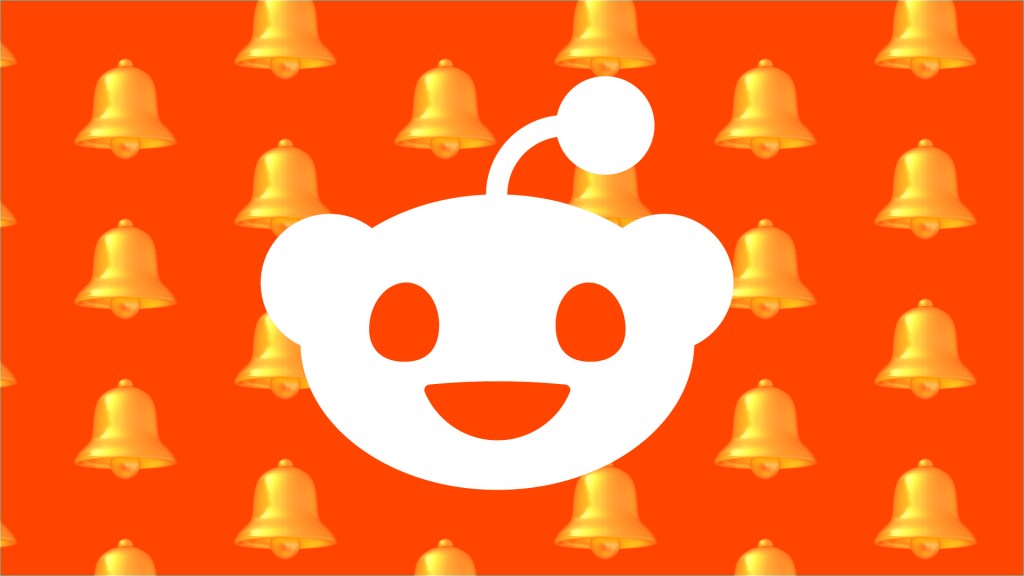 Reddit logo on a field of bells