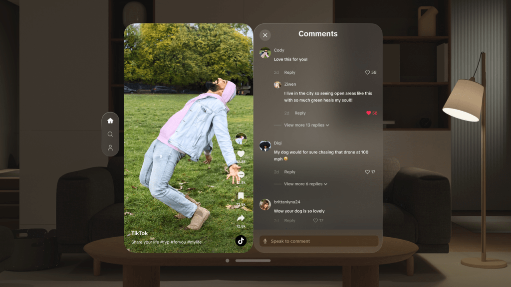 TikTok on the Apple Vision Pro