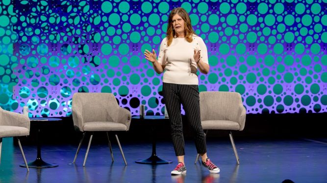 GitHub Chief Legal Officer Shelley McKinley at GitHub Universe 2023