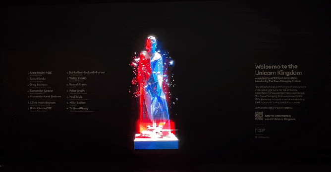 Hologram of British founders as part of the UK's campaign to woo Americans.